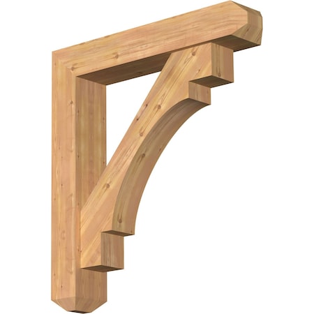 Ekena Millwork Merced Craftsman Smooth Bracket w/ Offset Brace, Western Red Cedar, 7 1/2"W x 40"D x 44"H BKT0806X40X44MRC04SWR